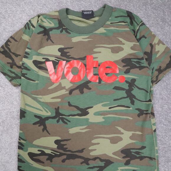 Toby Mac Camouflage Vote Spellout Medium Multicolor Short Sleeve T-Shirt - Picture 7 of 10